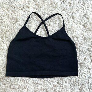 Aerie Black Cross Racerback Sports Bra